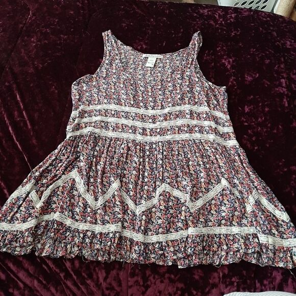 American rag sz m bohemian hippie swing top lace - Picture 1 of 3